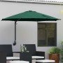 Parasol de jardín Manual Verde y Negro 248 x 248 x 148 cm