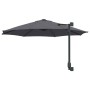 Parasol de jardín Manual Antracita y Negro 248 x 248 x 148 cm