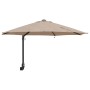 Parasol de jardín Manual Taupe y Negro 248 x 248 x 148 cm