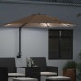Parasol de jardín Manual Taupe y Negro 248 x 248 x 148 cm