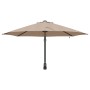 Parasol de jardín Manual Taupe y Negro 248 x 248 x 148 cm