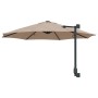 Parasol de jardín Manual Taupe y Negro 248 x 248 x 148 cm