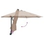Parasol de jardín Manual Taupe y Negro 248 x 248 x 148 cm