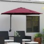 Parasol de jardín Manual Rojo y Negro 248 x 248 x 148 cm