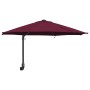 Parasol de jardín Manual Rojo y Negro 248 x 248 x 148 cm