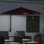 Parasol de jardín Manual Rojo y Negro 248 x 248 x 148 cm