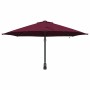 Parasol de jardín Manual Rojo y Negro 248 x 248 x 148 cm