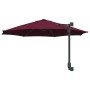 Parasol de jardín Manual Rojo y Negro 248 x 248 x 148 cm