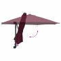Parasol de jardín Manual Rojo y Negro 248 x 248 x 148 cm