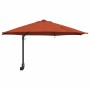 Parasol de jardín Manual Rojo y Negro 248 x 248 x 148 cm