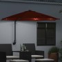 Parasol de jardín Manual Rojo y Negro 248 x 248 x 148 cm