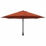 Parasol de jardín Manual Rojo y Negro 248 x 248 x 148 cm