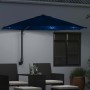 Parasol de jardín Manual Azul y Negro 248 x 248 x 148 cm