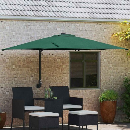 Parasol de jardín Verde 248.5 x 247.5 x 160 cm tela en Sombrillas | Comprar online en Foro24