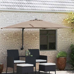 Parasol de jardín Taupé 248.5 x 247.5 x 160 cm tela