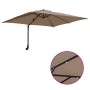 Parasol de jardín Taupé 248.5 x 247.5 x 160 cm tela