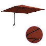Parasol de jardín Terracota 248.5 x 247.5 x 160 cm tela