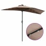 Parasol de jardín Taupé 294 x 150 x 223 cm tela