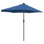 Parasol de jardín Azul azur 294 x 150 x 224 cm tela