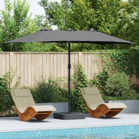 Parasol de jardín Antracita 385 x 209 x 244 cm tela