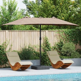 Parasol de jardín Taupé 385 x 209 x 244 cm tela