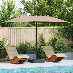 Parasol de jardín Taupé 385 x 209 x 244 cm tela
