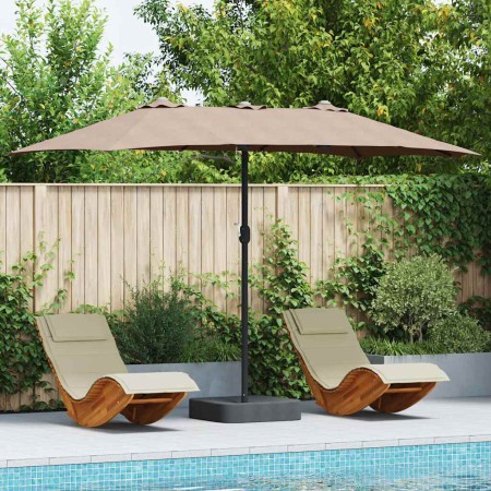 Parasol de jardín Taupé 385 x 209 x 244 cm tela