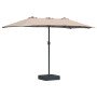 Parasol de jardín Taupé 385 x 209 x 244 cm tela