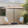 Parasol de jardín Taupé 385 x 209 x 244 cm tela