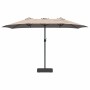 Parasol de jardín Taupé 385 x 209 x 244 cm tela