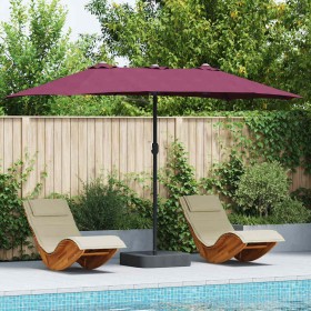 Parasol de jardín Rojo burdeos 385 x 209 x 244 cm tela