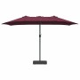 Parasol de jardín Rojo burdeos 385 x 209 x 244 cm tela