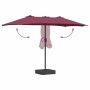 Parasol de jardín Rojo burdeos 385 x 209 x 244 cm tela