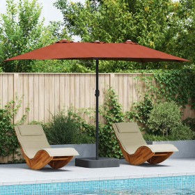 Parasol de jardín Terracota 385 x 209 x 244 cm tela