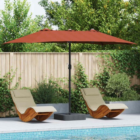 Parasol de jardín Terracota 385 x 209 x 244 cm tela en Sombrillas | Comprar online en Foro24