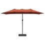 Parasol de jardín Terracota 385 x 209 x 244 cm tela