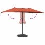 Parasol de jardín Terracota 385 x 209 x 244 cm tela