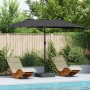Parasol de jardín Negro 385 x 209 x 244 cm tela