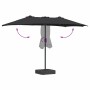 Parasol de jardín Negro 385 x 209 x 244 cm tela
