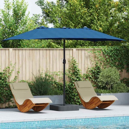 Parasol de jardín Azul 385 x 209 x 244 cm tela en Sombrillas | Comprar online en Foro24
