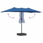 Parasol de jardín Azul 385 x 209 x 244 cm tela