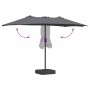 Parasol de jardín Antracita 385 x 209 x 244 cm tela