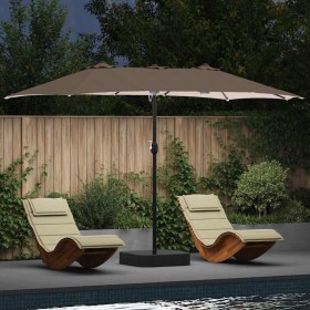 Parasol de jardín Taupé 385 x 209 x 244 cm tela