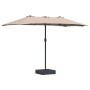Parasol de jardín Taupé 385 x 209 x 244 cm tela