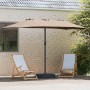 Parasol de jardín Taupé 385 x 209 x 244 cm tela