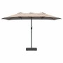 Parasol de jardín Taupé 385 x 209 x 244 cm tela
