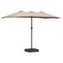 Parasol de jardín Taupé 385 x 209 x 244 cm tela