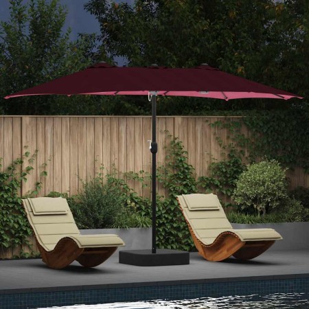 Parasol de jardín Rojo burdeos 385 x 209 x 244 cm tela