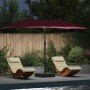 Parasol de jardín Rojo burdeos 385 x 209 x 244 cm tela en Sombrillas | Comprar online en Foro24