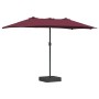 Parasol de jardín Rojo burdeos 385 x 209 x 244 cm tela en Sombrillas | Comprar online en Foro24